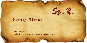 Szorg Minna névjegykártya